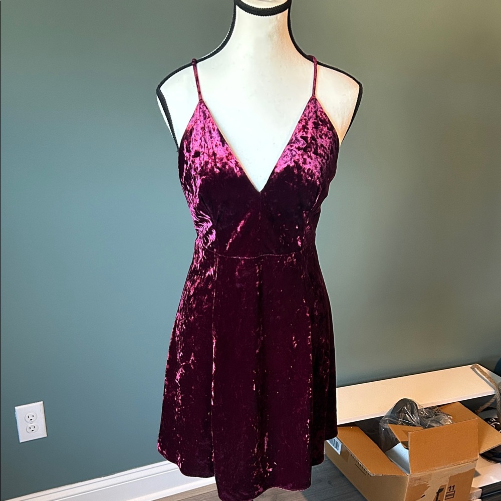 Lush Deep Red Velvet Dress